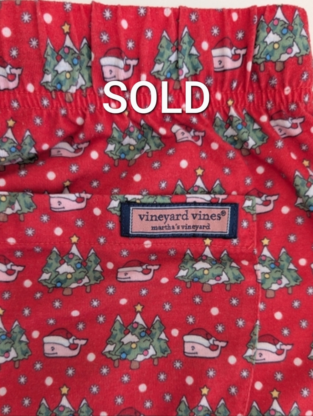 NEW Vineyard Vines Lipstick Lounge PJ Pants Youth Girls L 14-16 Red Christmas